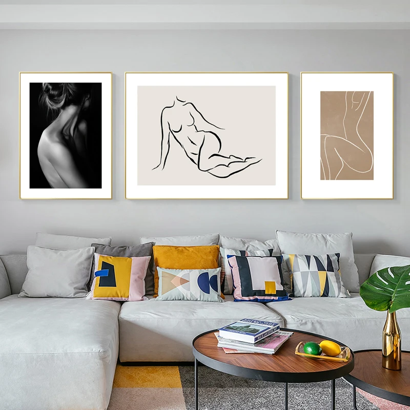

Minimalist Abstract Nude Line Drawing Poster Modern Sexy Woman Picture Wall Art Print Canvas Painting for Living Room Home Decor