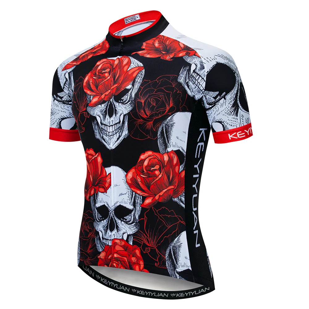 

KEYIYUAN 2021 Cycling Jersey Men's Bike Top Racing Riding Clothing Mountain Road Team Jersey Short Sleeve Summer