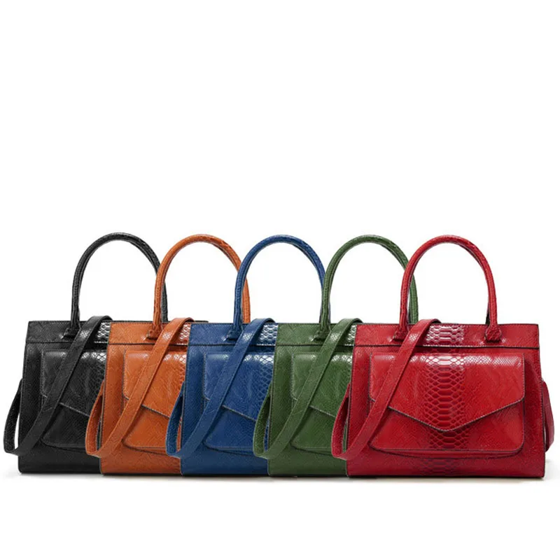 2020 женская сумка из змеиной кожи роскошная Брендовая кожаная с сумкой тоут