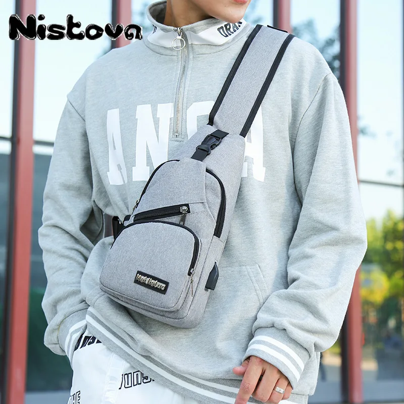 

Casual Cross-body Chest Pocket Sling Shoulder Men's Bag Nistova One-shoulder Light Mini Men's Anti-theft Travel Sports Backpack