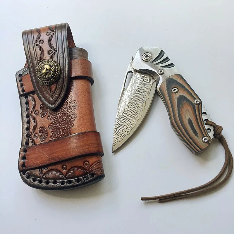 Нож ручной ковки из дамасской стали практичный тактический складной карманный