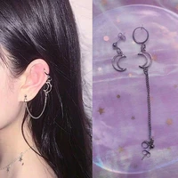 simple fashion hollow out irregularity moon hook dangle womens earrings for vintage korean female earring party jewelry set