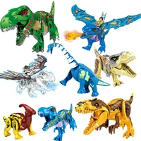 jurassic big dinosaur tyrannosaurus rex wyvern velociraptor stegosaurus brachiosaurus spinosaurus building bolcks kids toys