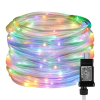 Christmas LED Rope Light Low Voltage 8 Mode Waterproof 10M/20M/30M Outdoor Clear Tube Rope Light For Deck Pool Patio Garden