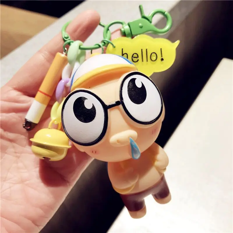 

Cute Cartoon Pig Animal Key chain Bell piggy Keyring Women Car Bag Charm Pendant Keychains Children Toys Gifts