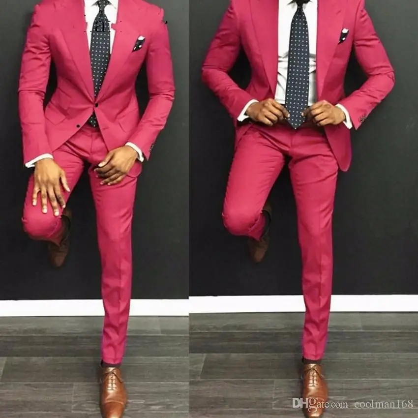 Мужской костюм зеленого и бордового цвета смокинг для жениха из 2 предметов