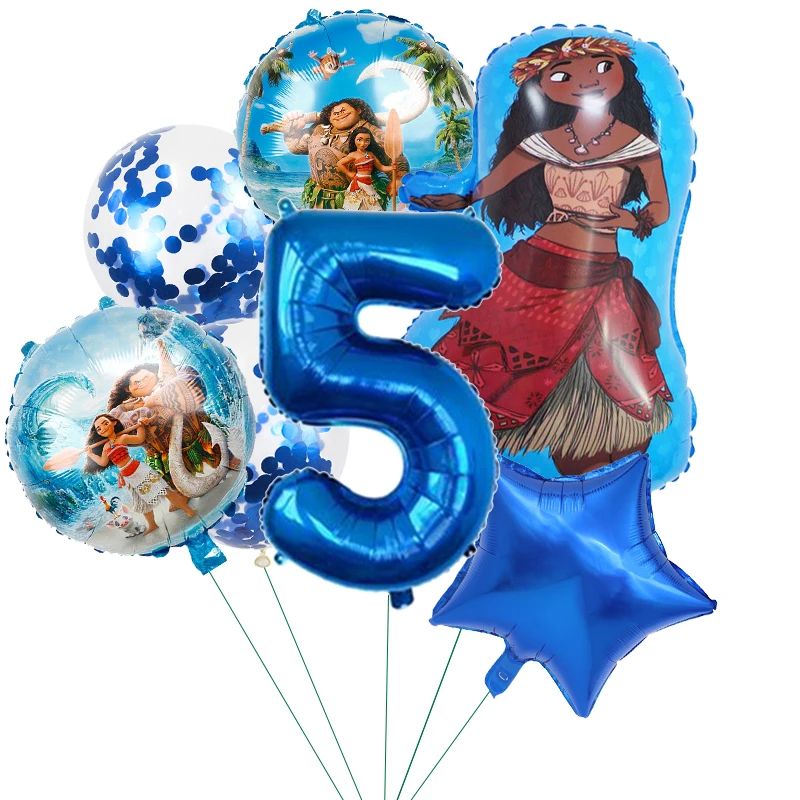 7 шт. Детский набор 32-дюймовых шаров с голубыми цифрами | Дом и сад