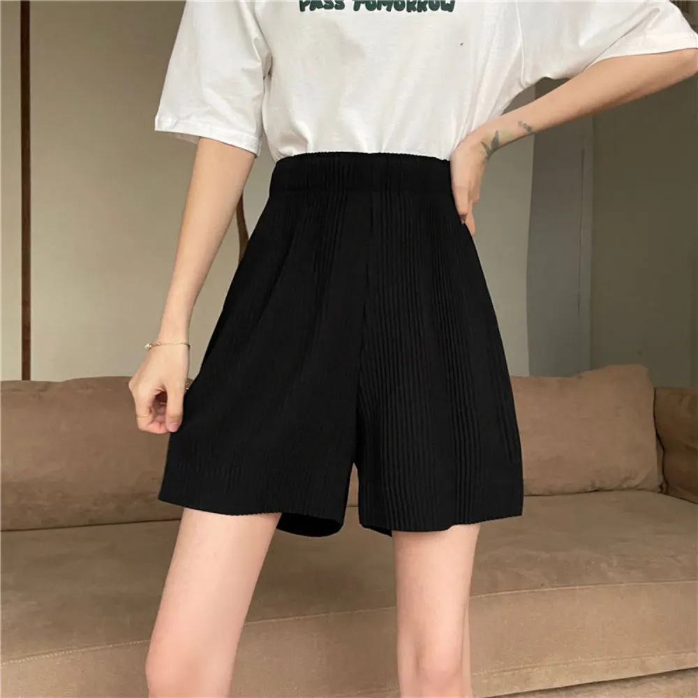 

ZOTTSOZ Solid Color High Waist Wide Leg Short Pants Women Summer 2021 Fashion Harajuku Casual Loose Sweatpants Korean Shorts