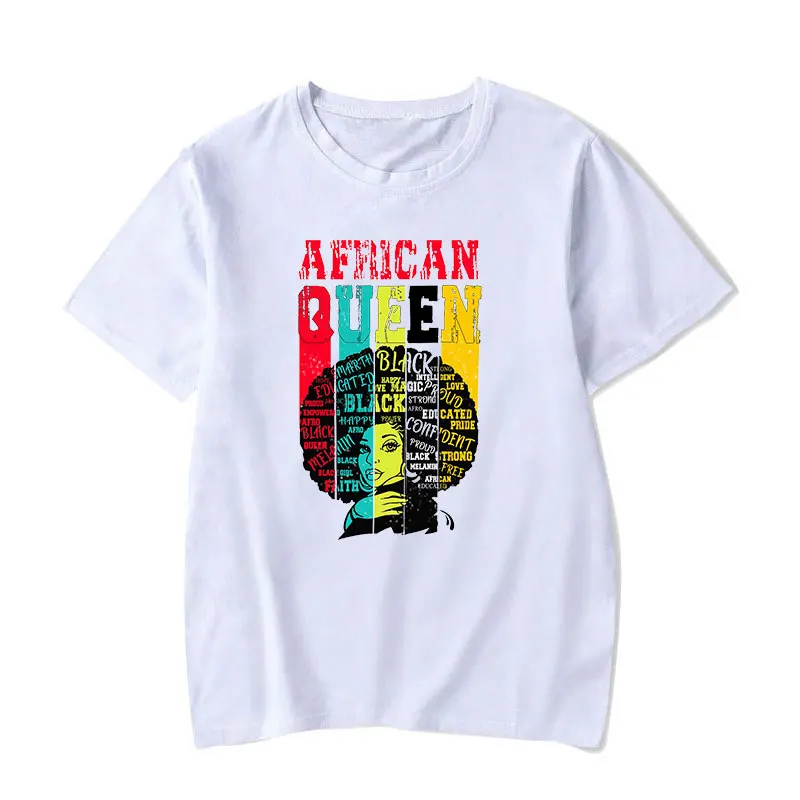 

Wholesale Women T Shirt African Queen T-Shirt Women T-Shirt Cotton