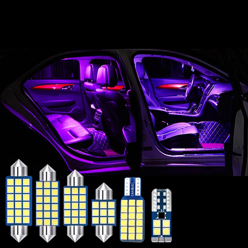 

14pcs Auto LED Bulbs Car Interior Dome Map Reading Light Kit Vanity Mirror Glove Box Trunk Lamps For Audi Q5 SQ5 8R 2008- 2019