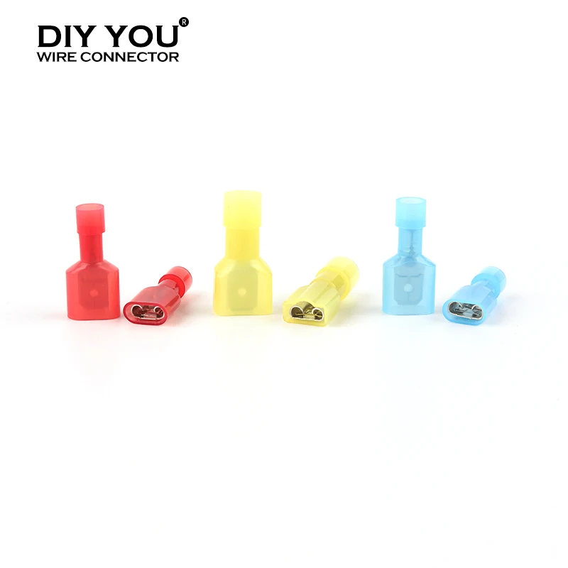 

Fully insulated 6.3mm Terminals Wire Cable Connector MDFN FDFN Nylon brass Male Female Butt Terminal Spade joint Crimp Terminals