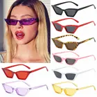 Модные солнцезащитные очки UV400 в уличном стиле, Винтажные Солнцезащитные очки с маленькой оправой, кошачий глаз