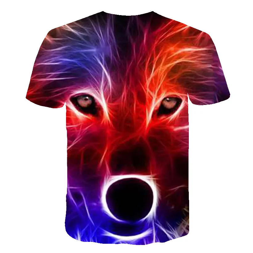 

2019 Summer New Men Wolf series 3D Print Abstract T-shirt S-6XL Plus Size O-neck Short Sleeve T-shirt Fashion Men Casual Tops
