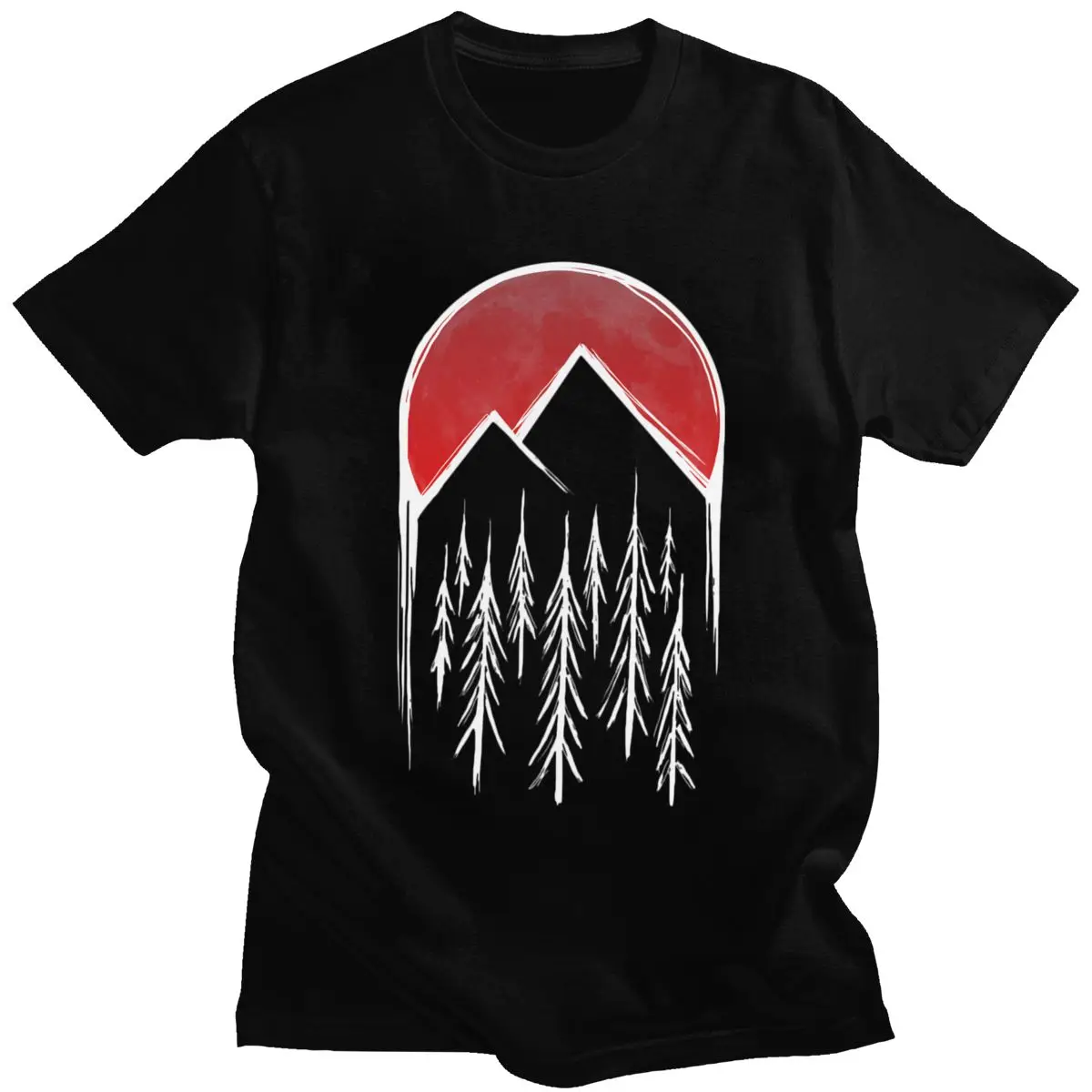

Vintage Twin Peaks T Shirts Men Red Pine Tree Moon High Quality Tops Short Sleeve 2020 Fashion T-Shirt O Neck Cotton Tee Gift