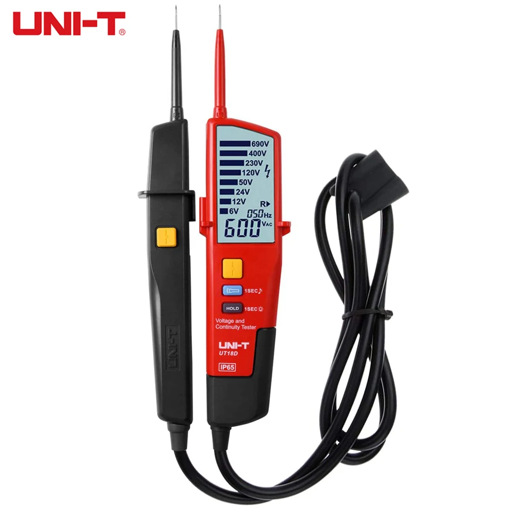 UNI-T UT18D Voltage and Continuity Tester-Waterproof Voltage Detector AC DC Tester Auto Range with Flash