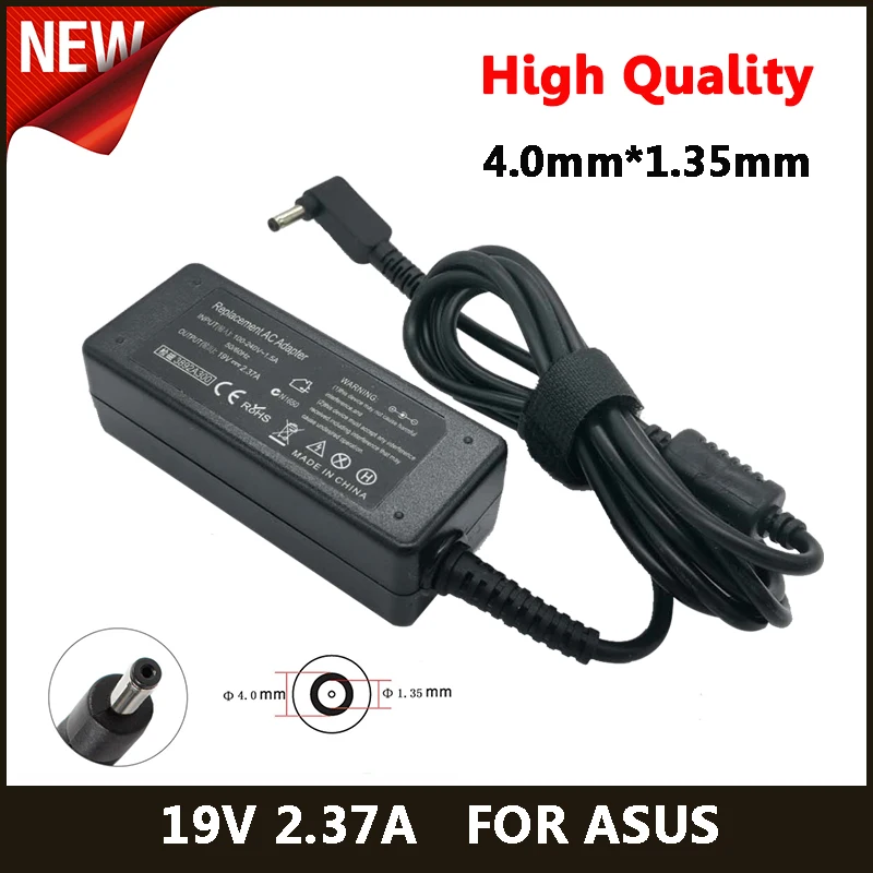 19V 2.37A 45W Ноутбук AC адаптер DC зарядное устройство для ASUS S200 S201 X202E PRO453 UX21A UX32A FL5900UB U303L