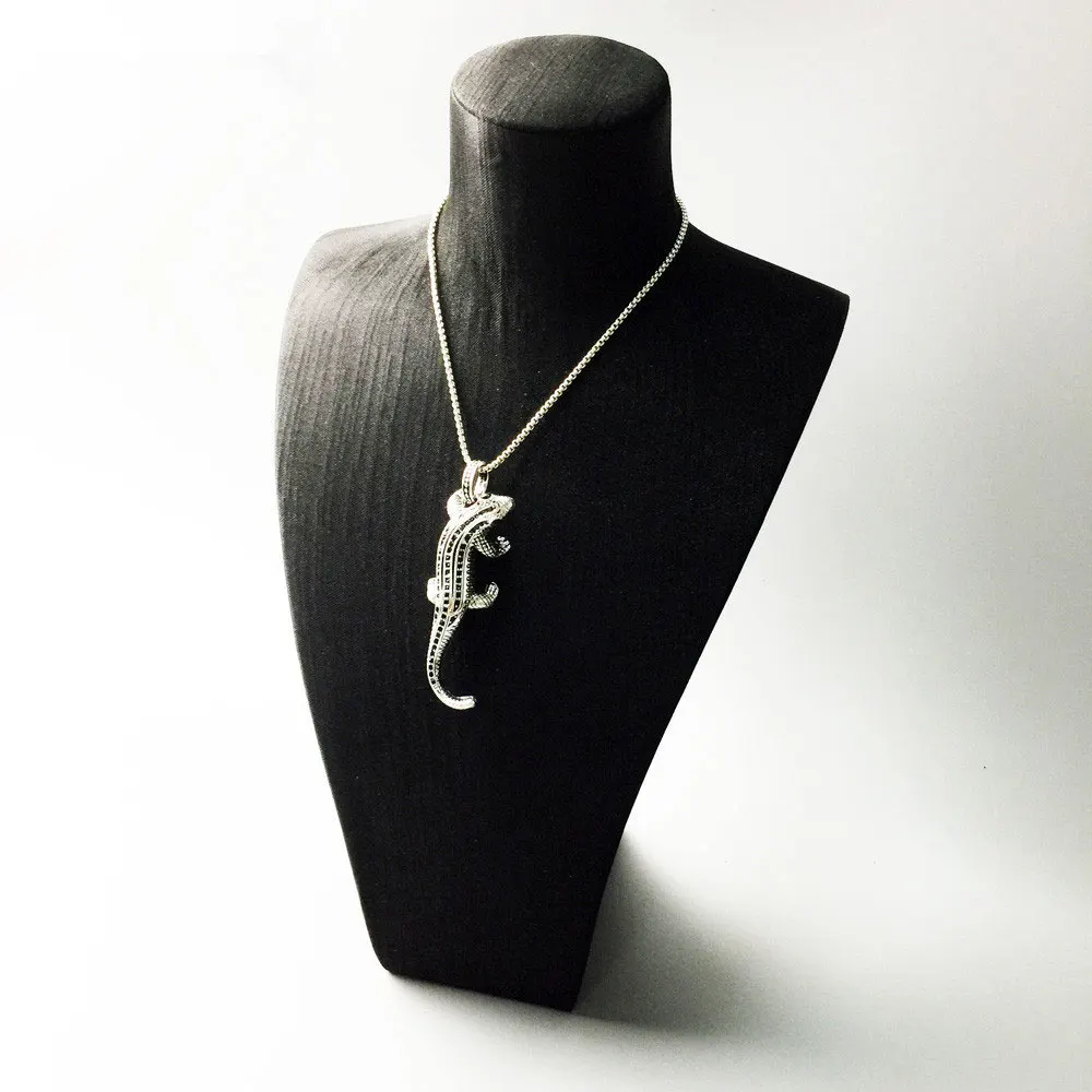 Подвески в виде ящерицы из серебра 925 пробы с черным фианитом | Украшения и