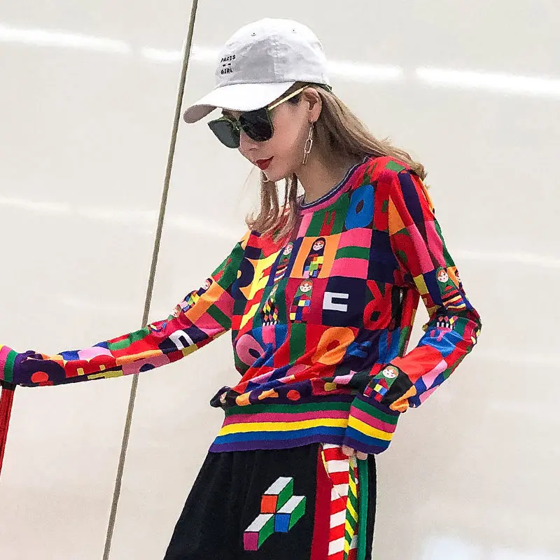 

Sportswear 2021 spring girls loose T-shirt + Harlem pants fashion two piece set