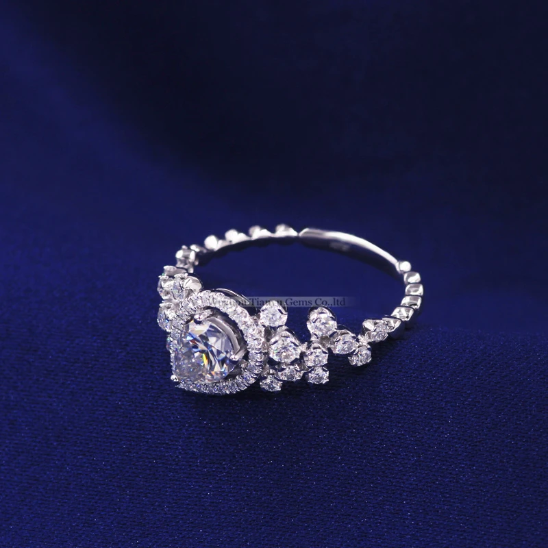 Tianyu драгоценные камни идеальный Груша Cut Moissanite 10k золото Ювелирное кольцо 5*7 мм DEF