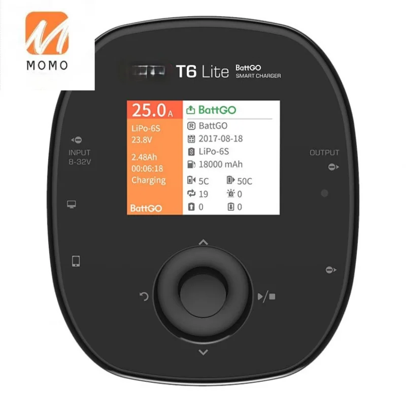 

Умное балансирующее зарядное устройство T6 600 Вт 25A для батареи Lipo RC 2S-6S