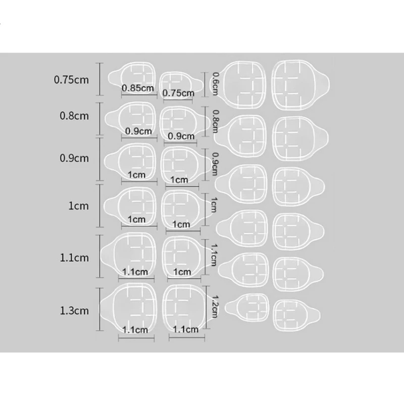 

10 Sheets Waterproof Breathable Jelly Double Sided Adhesive Tabs Nail Glue Sticker False Nail Tips