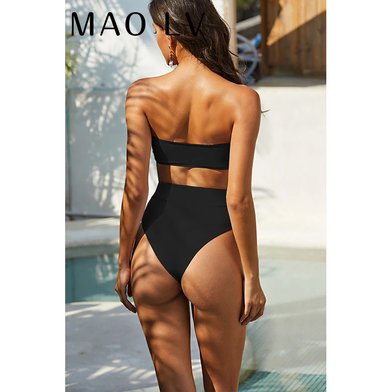 

Sexy Splicing Metal Buckle Bikini 2021 Swimwear Women Swimsuit Female Brazilian Push Up Bikinis Set Thong Bathing Suit Swim