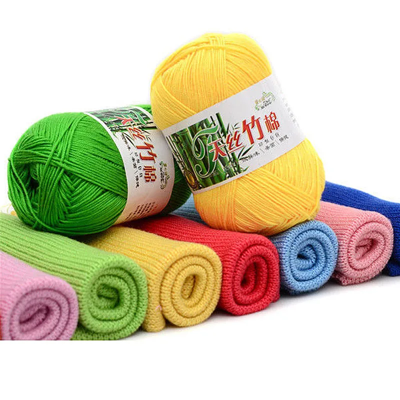 1 шт./50 г натуральная бамбуковая хлопковая пряжа мягкая для вязания крючком