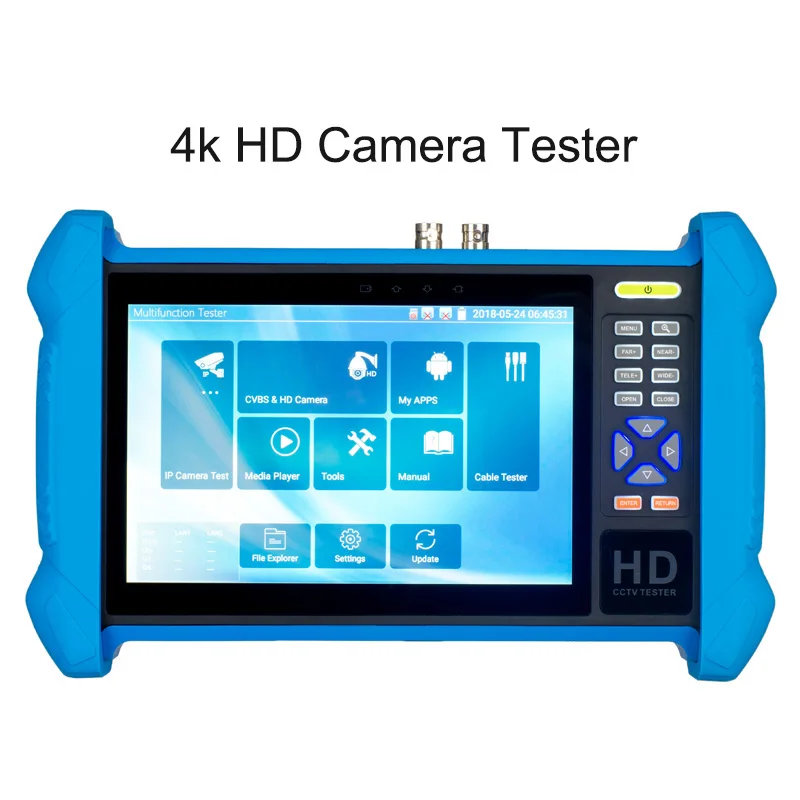 7 дюймов T1 CCTV тестер Инструменты Профессиональный H.265 4K дисплей 8MP TVI CVI AHD SDI CVBS IP