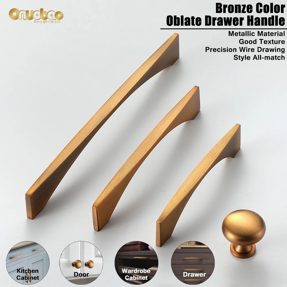 

Copper Color Drawer Cabinet Door Handle European Simple Metal Furniture Pull