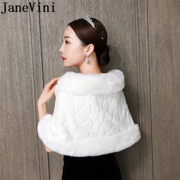Недорогой меховой болеро с бисером цвета слоновой кости jaevini свадебная накидка