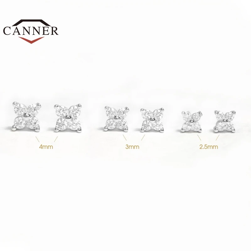 Серьги-гвоздики CANNER из стерлингового серебра 925 пробы милые серьги-гвоздики с