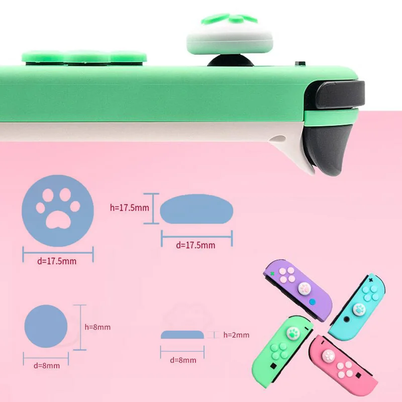 Key Sticker Joystick Button Thumb Stick Grip Cap Protective Cover for Nintendo Switch Joy-Con Controller Skin Colorful Case images - 6
