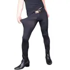 Летние ультратонкие брюки из ледяного шелка, повседневные брюки-карандаш со средней талией, мужские тонкие прозрачные облегающие леггинсы