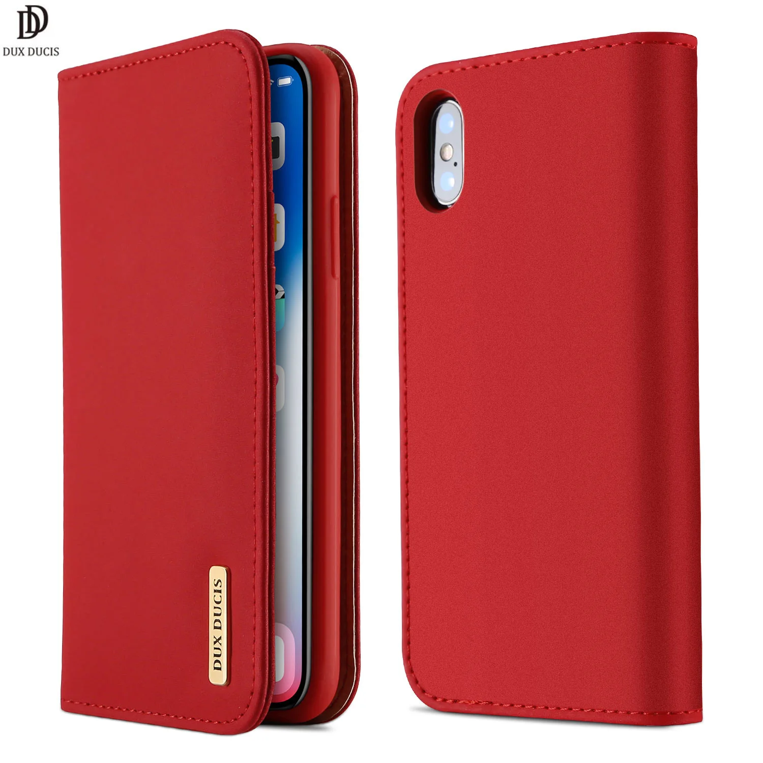 

For iPhone X/XS IOS X/XS DUX DUCIS Wish Series Luxury Case Flip Cover with card Slot Sturdy Stand Support Wireless Charging