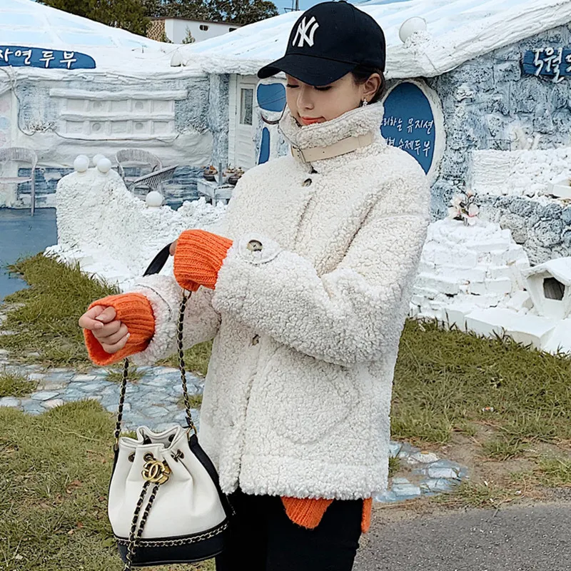 2019 зимнее женское пальто из искусственного меха овечья шерсть шерпа куртка