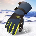 Перчатки для лыж, сноуборда, с сенсорным экраном, зимние, теплые, ветрозащитные, водонепроницаемые, спортивные перчатки без пальцев