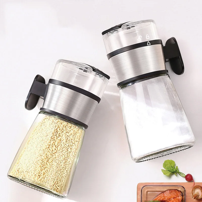 

Push-type Salt Dispenser Salt Sugar Bottle Spice Pepper Shaker Spice Jar Push Type Can Kitchen Gadgets Kitchen supplies