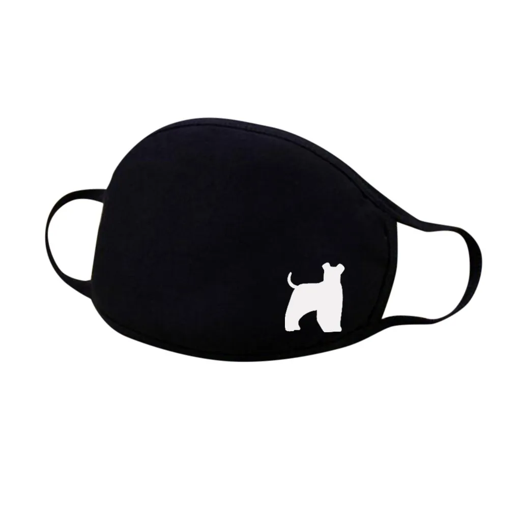 Универсальная черная маска для лица с принтом собаки Пылезащитная дышащая из