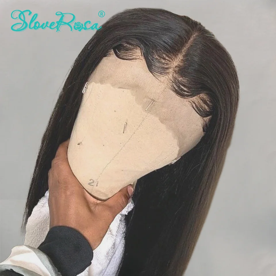 13x4 Синтетические волосы на кружеве парики боб 130% плотность бразильский Реми человеческие волосы низкий коэффициент предварительно вырезанные Slove Rosa