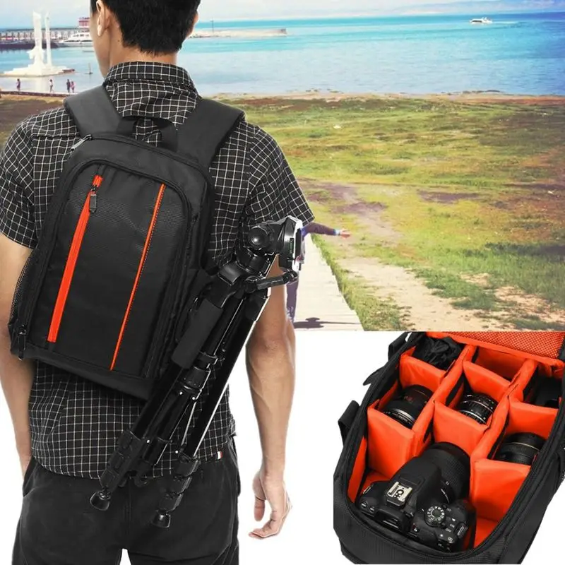 upgrade waterproof multi functional digital dslr camera video bag with rain cover slr camera bag pe padded for photographer free global shipping