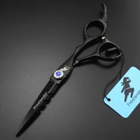 6 inch pure black high end top salon hairdressing scissors haircut scissors flat shear thin shear hairdressing knife thin