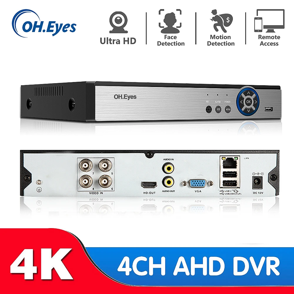 

OH.EYES 4CH 8CH 8MP 5MP AHD DVR Hybaird NVR Xmeye Human Face Detection 4K Video Recorder For 8MP AHD CVI TVI CVBS CCTV Camera