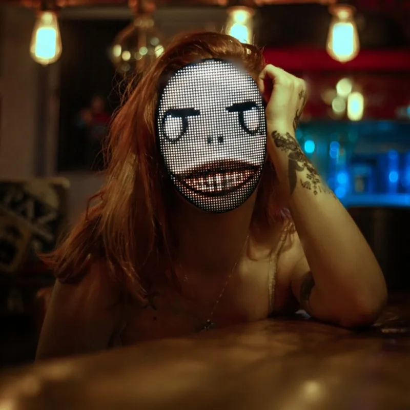 

Horror Halloween Christmas LED Variable Face Light Mask Festival Session Dance Ball Night Store Atmosphere Props Battery Mask