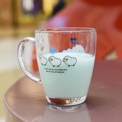 Кружка стеклянная с ручкой 450 мл для завтрака молока кофе сока | Дом и сад