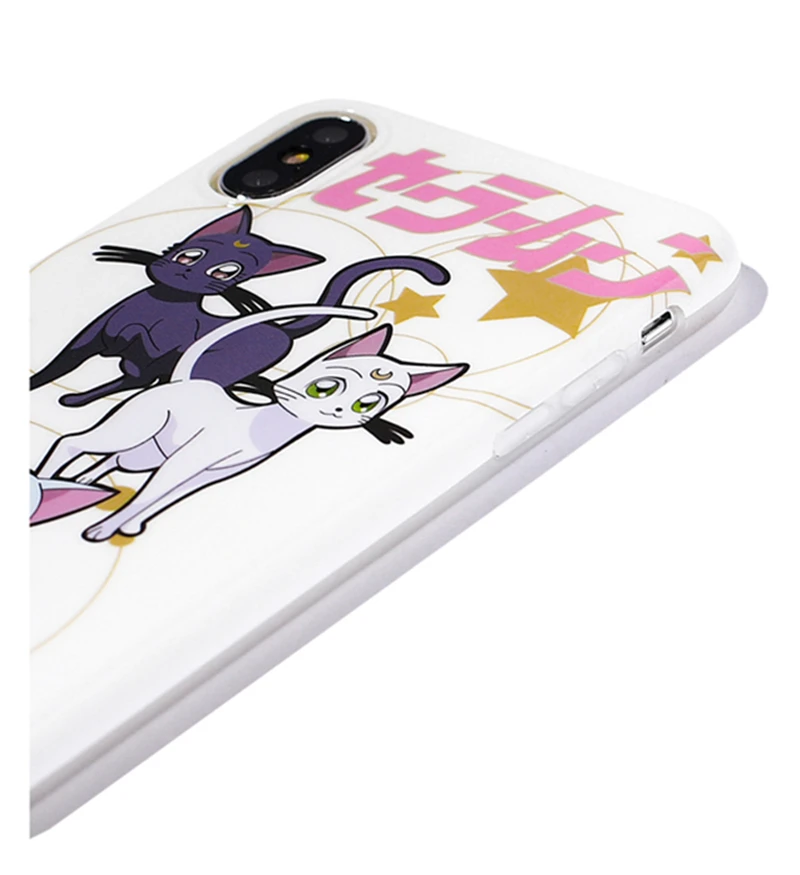 Милый чехол для телефона с мультяшными животными котами аниме Сейлор Мун IPhone 8/7