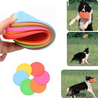 1pcs funny silicone flying saucer dog cat toy dog game flying discs resistant chew puppy training interactive pet supplies