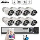 Система видеонаблюдения AZISHN, 8 каналов, 3 Мп, POE, H.265 + NVR, с аудио, наружная водонепроницаемая IP-камера, встроенный CCTV Микрофон комплект