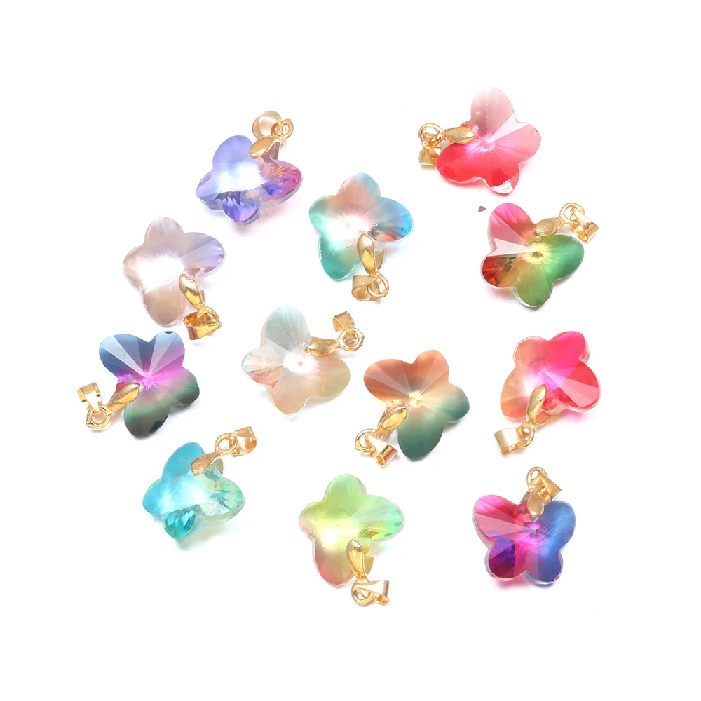 Пентаграмма смешанных цветов стеклянные кристаллы подвесной рейки лечебный