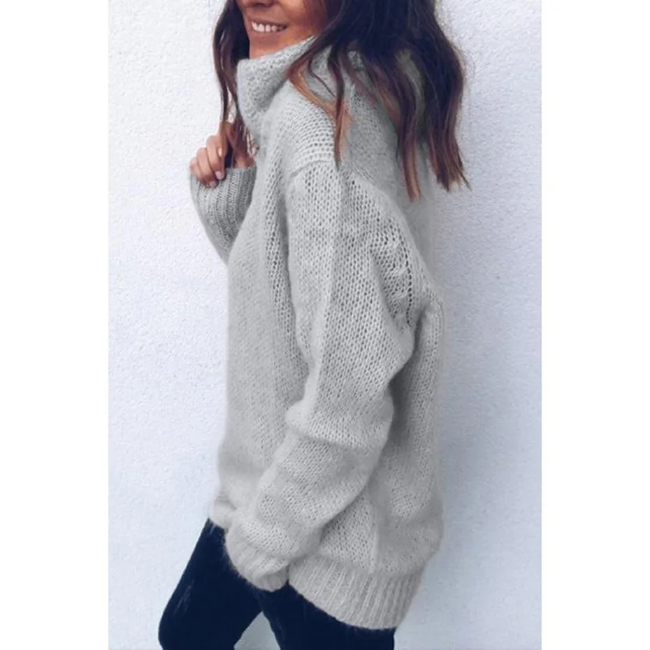 ZOGAA women sweater Casual Solid color long sleeve turtleneck Computer Knitted Pullovers plus size S-3XL | Женская одежда