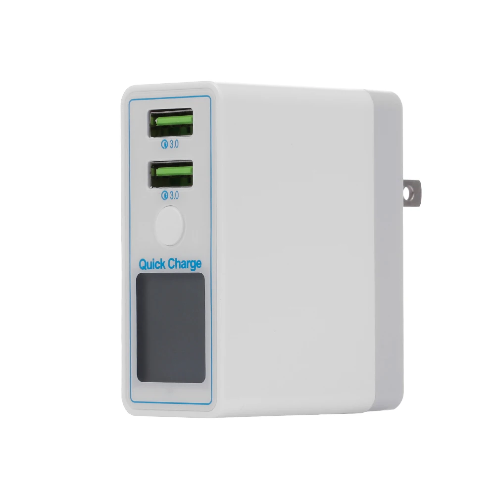 Зарядное устройство QC3.0 с 2 USB-портами и цифровым дисплеем | Компьютеры офис